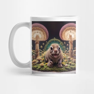 10-Foot Groundhog Amidst Mushroom Wonders Mug